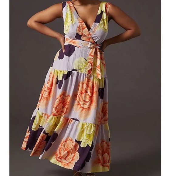Anthropologie Dresses & Skirts - Maeve Floral Wrap Maxi Dress Plus size